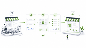 Editorial infographic illustrating a decision framework for selecting the right Shopify apps, helping merchants evaluate, choose, and optimise their ecommerce technology stack.